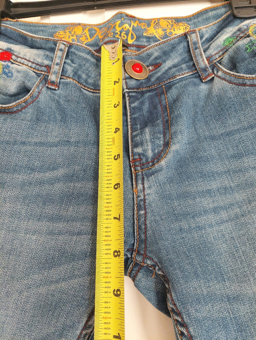 Desigual Refriposas Embroidered Exotic Slim Jeans – Size 26 (US 4) - Picture 9 of 13